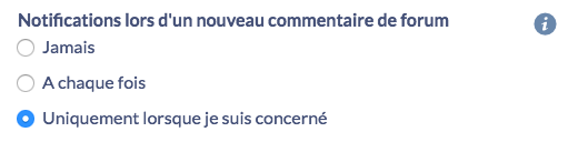 Préférences de notifications (nouveaux commentaires)